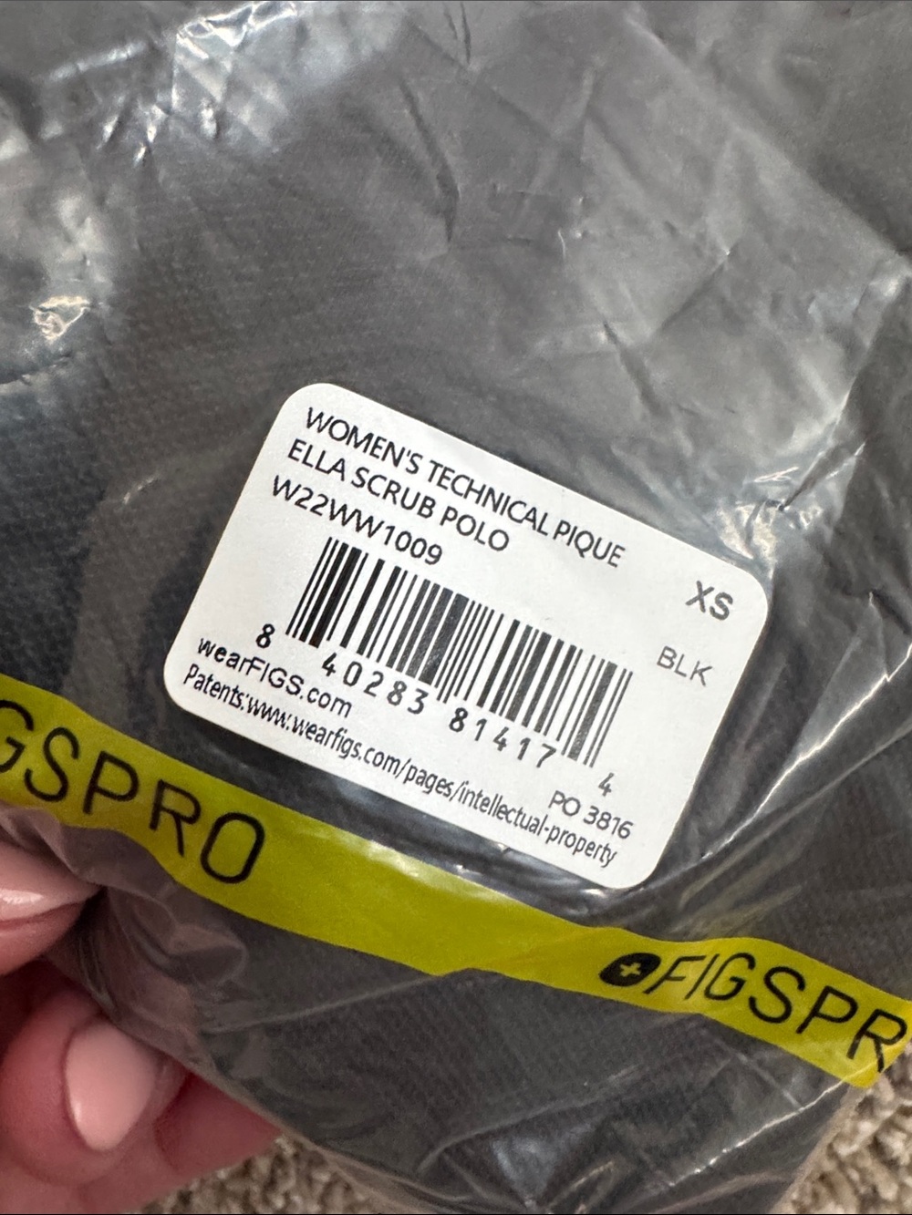 3 Pack Set NWT FIGS PRO Ella Scrub Polo Black XS (Fits Like Rafaela!) NEW IN BAG - Picture 4 of 4